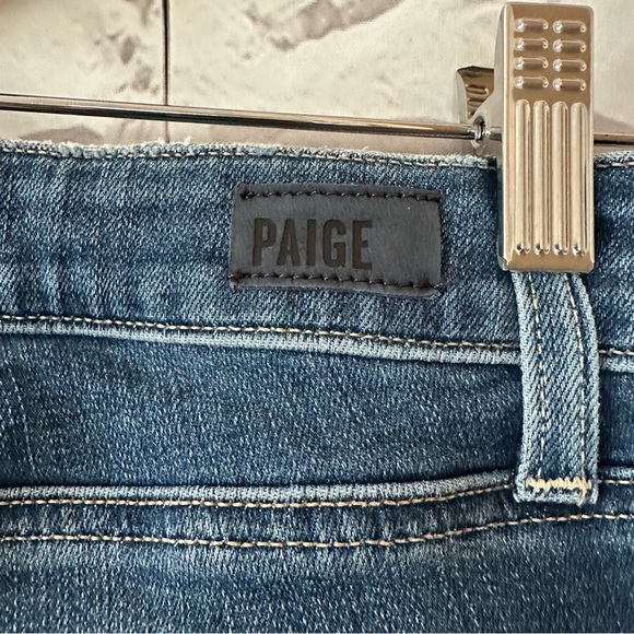 PAIGE High Rise Distressed Dark Blue Jeans - Picture 7 of 7
